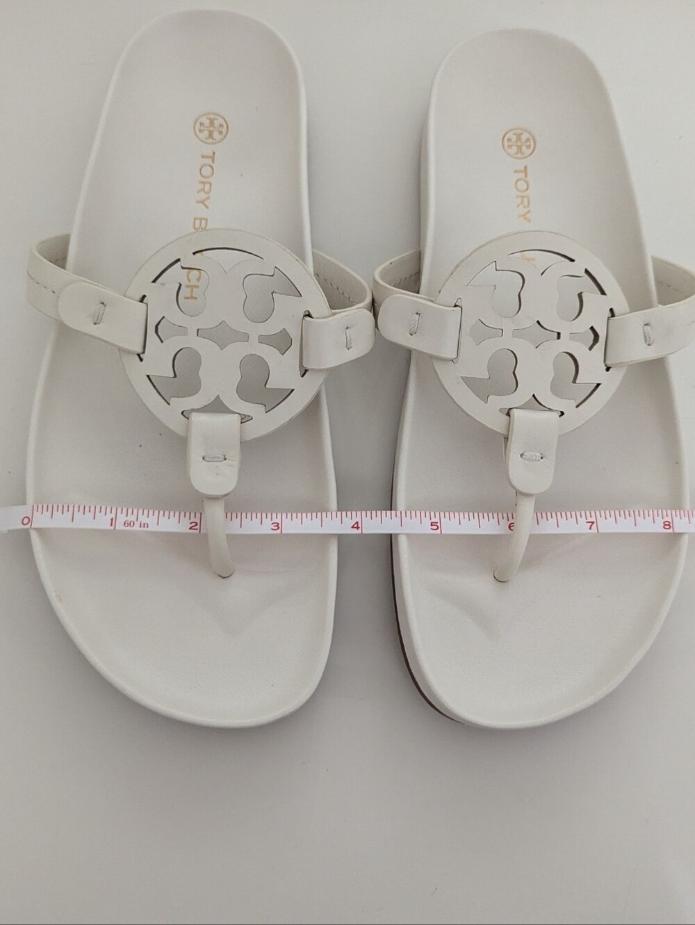 EUC! Tory Burch Miller Cloud Sandal In White Leather Size 7.5 - Picture 10 of 15